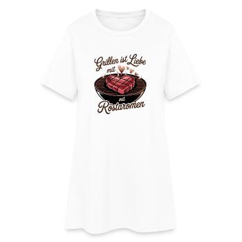 Grilling is love with roasted aromas - Women’s T-Shirt Dress - white - Front
