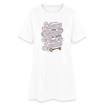 Silence – Dieu parle Design - Robe T-shirt Femme - blanc - Devant