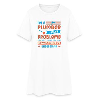 Chauffagiste Plombier Plombier de construction chauffage - Robe T-shirt Femme - blanc - Devant
