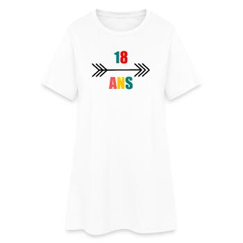 ANNIVERSARY. HAPPY BIRTHDAY. HAPPY BIRTHDAY. - Women’s T-Shirt Dress - white - Front