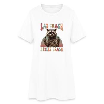 Waschbär Eat Trash Street Crash Meme - Frauen T-Shirt-Kleid - Weiß - Vorne