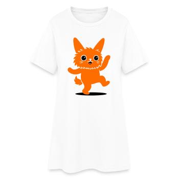 Personnage animal drôle avec de grands yeux - Robe T-shirt Femme - blanc - Devant