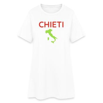 Italian map with Chieti lettering - Women’s T-Shirt Dress - white - Front