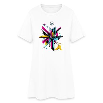 Paysage urbain aux accents pop art - Robe T-shirt Femme - blanc - Devant