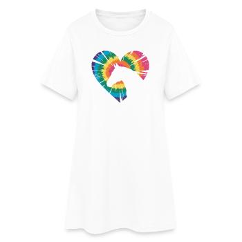 Tie Dye Horse - Women’s T-Shirt Dress - white - Front