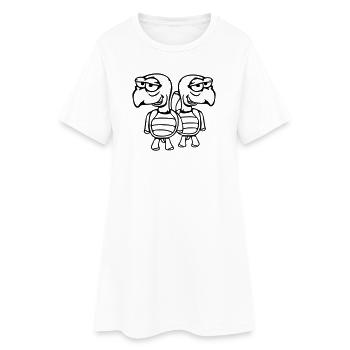 2 turtles friends funny silly embarrassing team - Women’s T-Shirt Dress - white - Front