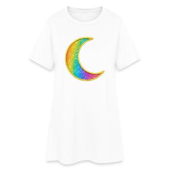 Rainbow Moon Glitter Design - Women’s T-Shirt Dress - white - Front