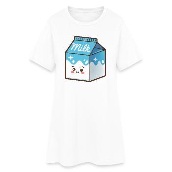 Carton de lait Kawaii - Robe T-shirt Femme - blanc - Devant