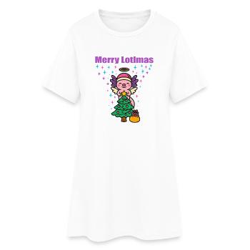 Joyeux Noël Lotlmas Axolotl - Robe T-shirt Femme - blanc - Devant