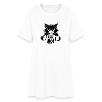 Angry Cat Muggle: "Um... Nope!" - Women’s T-Shirt Dress - white - Front