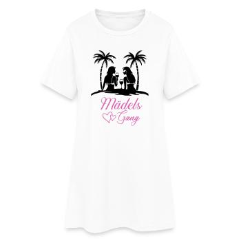 Lettrage de gang de filles avec des cœurs - Robe T-shirt Femme - blanc - Devant