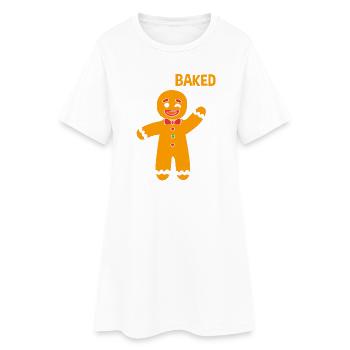 Bonhomme en pain d'épices de Noël - Robe T-shirt Femme - blanc - Devant