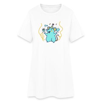 Festive Time with Hat and Balloons - Women’s T-Shirt Dress - white - Front