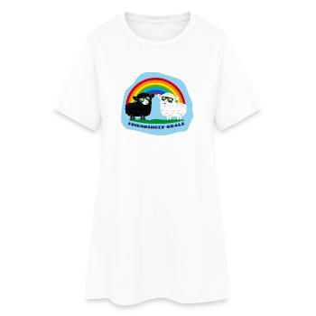 Amitié mouton avec arc-en-ciel - Robe T-shirt Femme - blanc - Devant