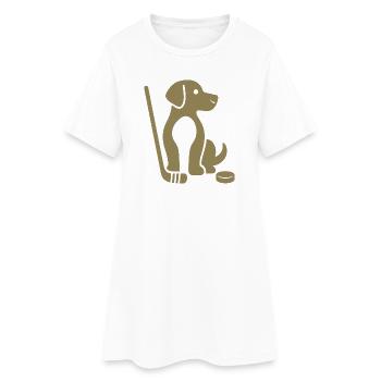 Teckel Beagle Maître Maître De Hockey sur Glace - Robe T-shirt Femme - blanc - Devant