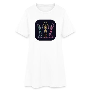 Halloween Skeleton Dancer Dancing - Women’s T-Shirt Dress - white - Front