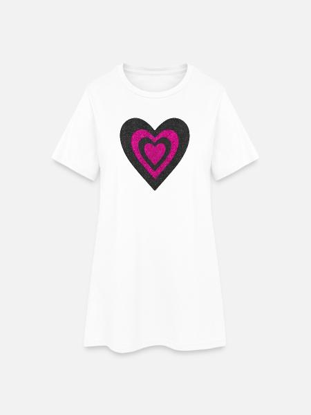 Cœurs - Robe T-shirt Femme - blanc