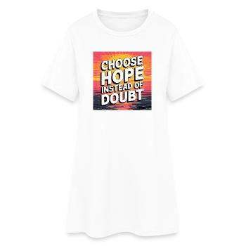 Wählen Sie Hoffnung Sonnenuntergang Illustration, Positiv - Frauen T-Shirt-Kleid - Weiß - Vorne