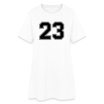 23 Numéro - Robe T-shirt Femme - blanc - Devant