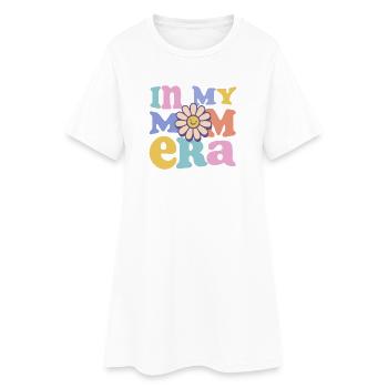 In My Mom Era – Retro Pastel with Flower - Women’s T-Shirt Dress - white - Front