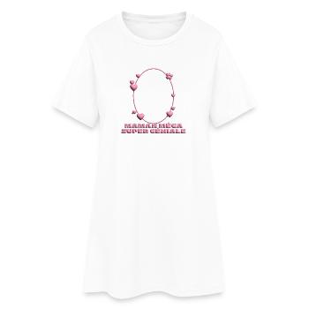 Maman Méga Super Géniale – Cadre Coeur - Robe T-shirt Femme - blanc - Devant