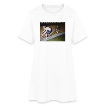 Road Cyclists – Vintage Track - Women’s T-Shirt Dress - white - Front