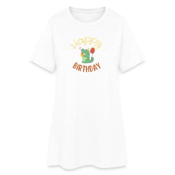 Happy birthday - Women’s T-Shirt Dress - white - Front