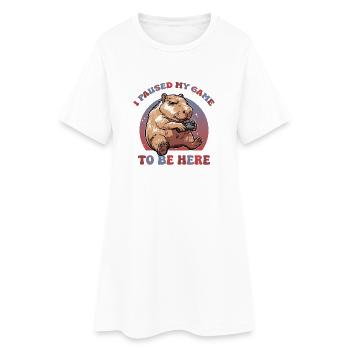 Capybara Gaming I paused my Game - Women’s T-Shirt Dress - white - Front