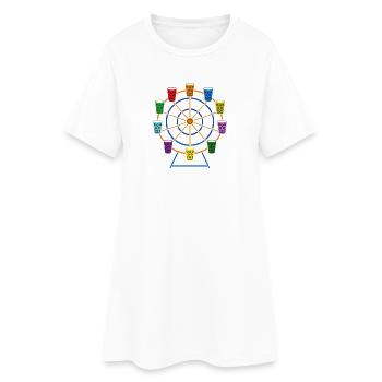 Grande roue Pop Art – Fête du vin Dubbeglas Wurstmarkt - Robe T-shirt Femme - blanc - Devant