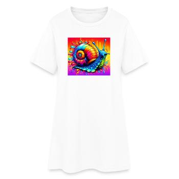 Escargot - Robe T-shirt Femme - blanc - Devant