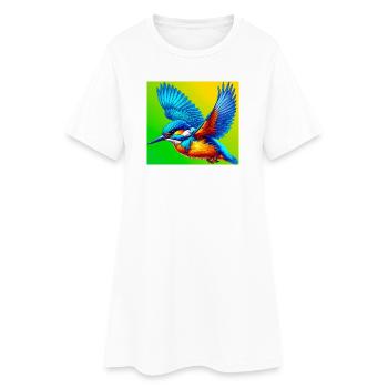 martin-pêcheur - Robe T-shirt Femme - blanc - Devant