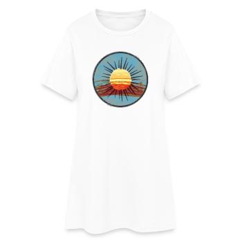 Coucher de soleil abstrait sur l'eau - Robe T-shirt Femme - blanc - Devant