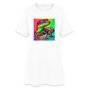 Gecko - Robe T-shirt Femme - blanc - Devant
