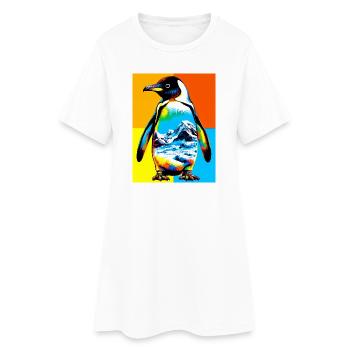 pingouin - Robe T-shirt Femme - blanc - Devant