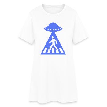 Drôle OVNI Stick Figure Alien Rencontre - Robe T-shirt Femme - blanc - Devant