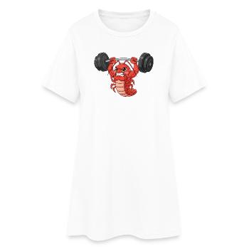 homard entraînement haltère haltérophilie fitness dessin animé - Robe T-shirt Femme - blanc - Devant