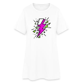 Rayon violet et vert contemporain - Robe T-shirt Femme - blanc - Devant