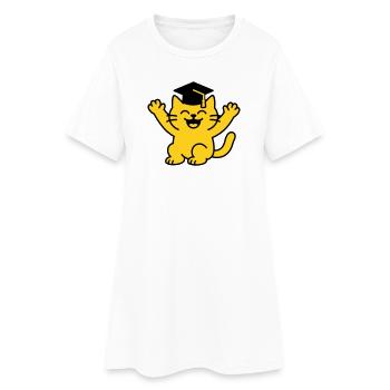 Bachelor Chat / Diplôme Chat - Robe T-shirt Femme - blanc - Devant