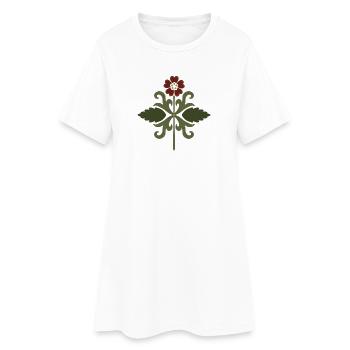 Design de symétrie florale vintage - Robe T-shirt Femme - blanc - Devant