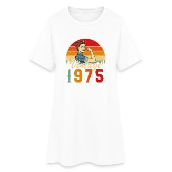 1975 Vintage Retro Cadeau d’anniversaire pour femmes - Robe T-shirt Femme - blanc - Devant