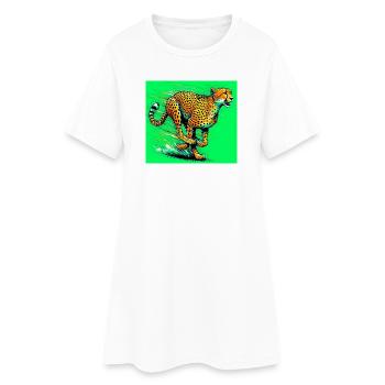 cheetah - Women’s T-Shirt Dress - white - Front