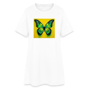 Schmetterling - Frauen T-Shirt-Kleid - Weiß - Vorne