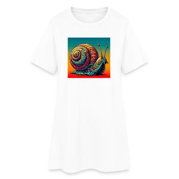 Snail - Women’s T-Shirt Dress - white - Front