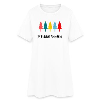 FIR. HAPPY NEW YEAR. NEW YEAR'S EVE - Women’s T-Shirt Dress - white - Front