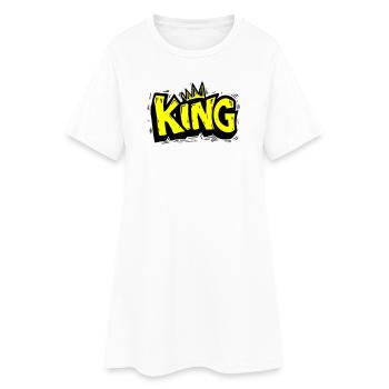 Lettrage King Graffiti - Robe T-shirt Femme - blanc - Devant