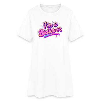 Je suis un croyant Foi Disco Party Design - Robe T-shirt Femme - blanc - Devant