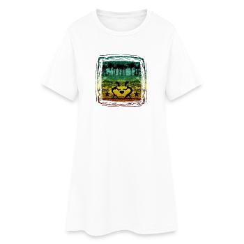 Heart in the forest with reggae colors - Women’s T-Shirt Dress - white - Front