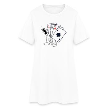 Conception de carte à jouer avec des motifs d’as - Robe T-shirt Femme - blanc - Devant