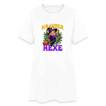 Hexe mit Kräutern und Zauberstab - Frauen T-Shirt-Kleid - Weiß - Vorne