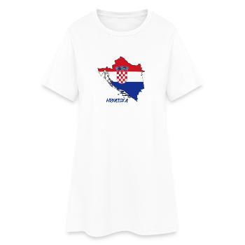 Conception du drapeau de la Croatie sur la carte - Robe T-shirt Femme - blanc - Devant
